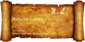 Matula Lenke névjegykártya